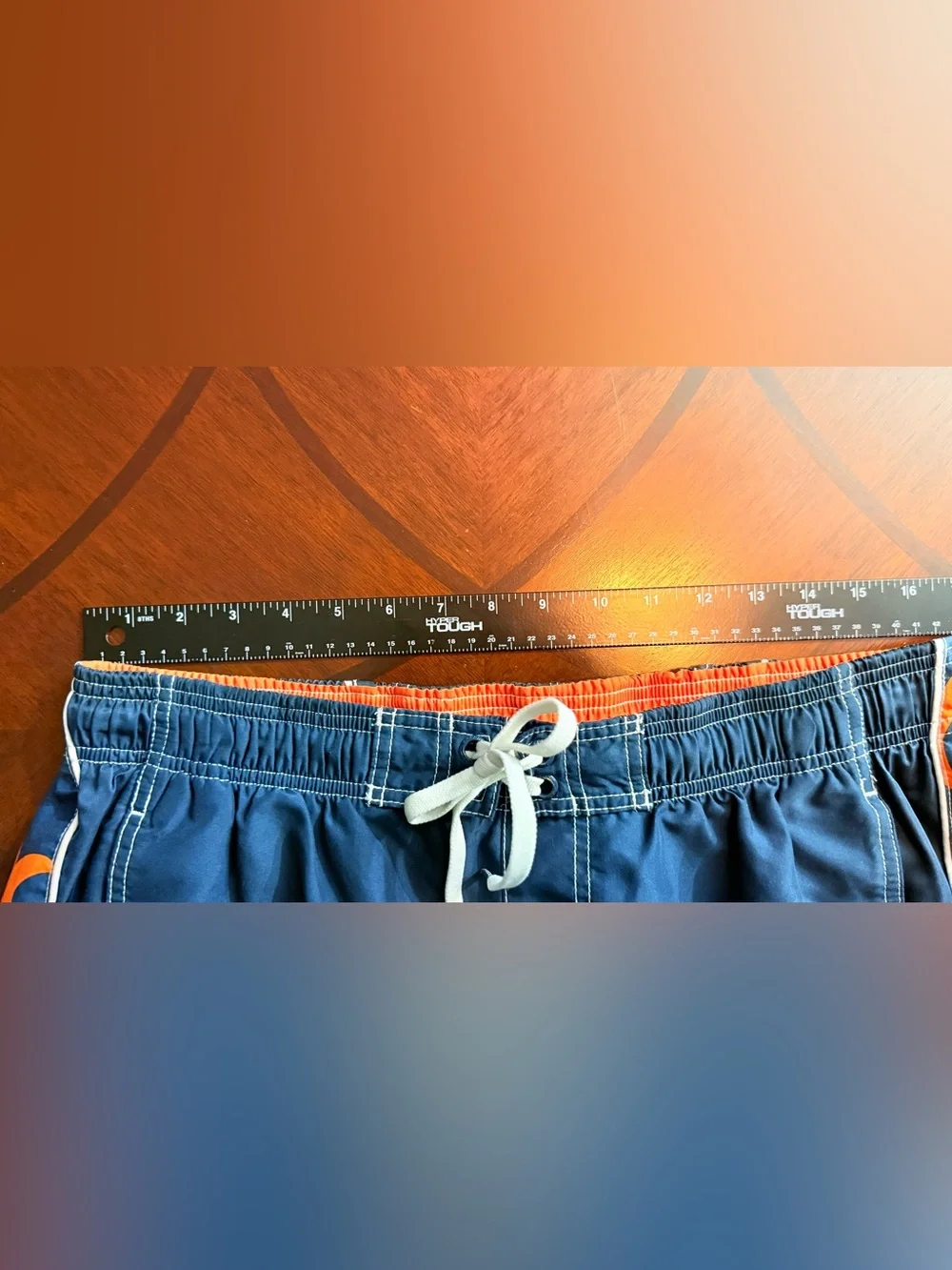 Speedo Navy Blue Swim Board Shorts with Orange Floral Panels